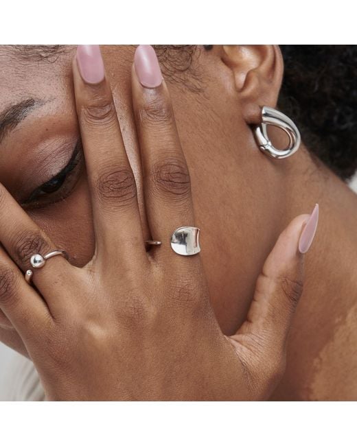 Shabella Nyc White Moon Adjustable Ring