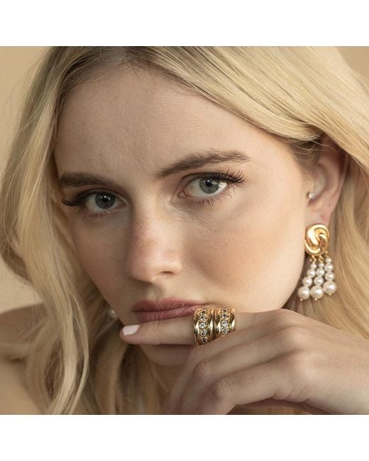 Zepplin the Label Metallic Celeste Earrings – Sculptural Pearls Earrings