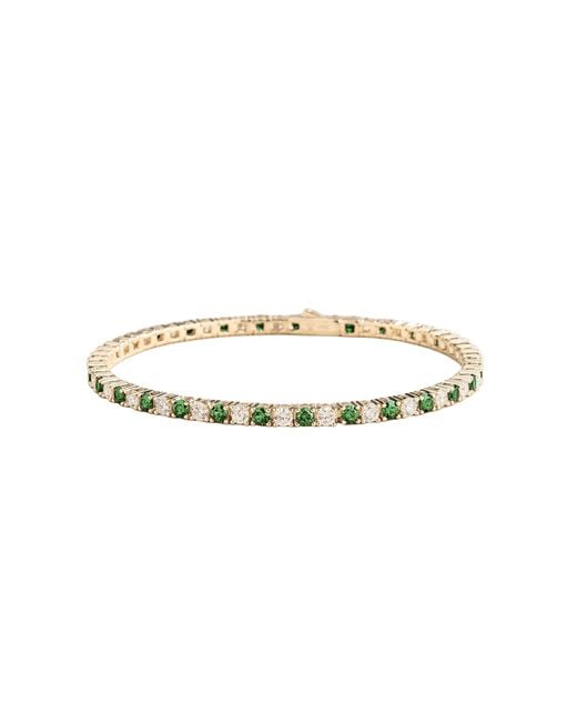 Juvetti Metallic Ciclo Emerald & Diamond Round Tennis Bracelet