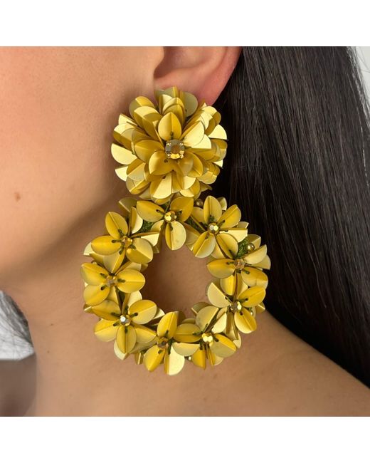 PINAR OZEVLAT Metallic Yasmine Hoops