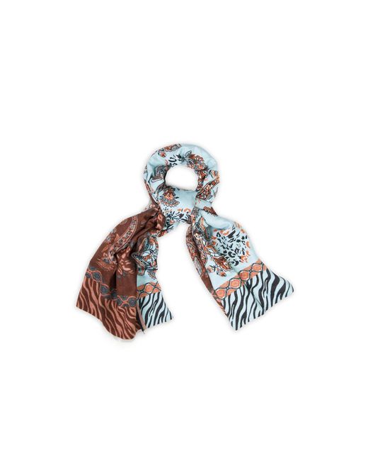 Saachi Blue Animal Paisley Reversible Scarf
