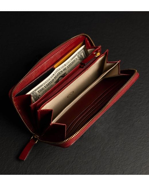 Time Resistance Red Leather Continental Wallet