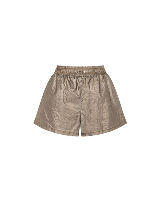 Nocturne Brown Bronze Metallic Mini Shorts