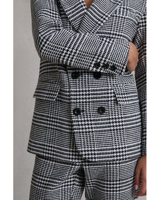Hay Life Gray Double Breasted Check Blazer