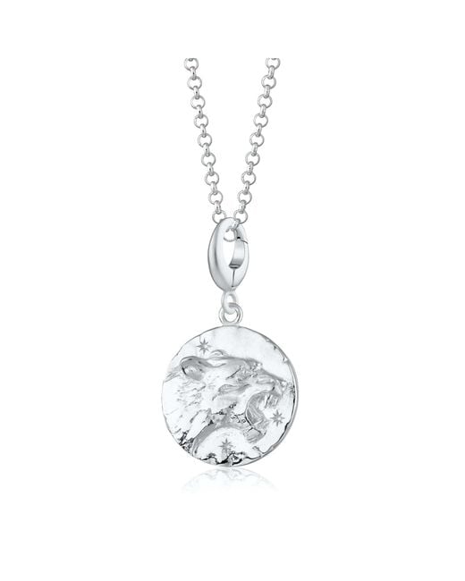 Lily Charmed White Sterling Leo Zodiac Charm Necklace