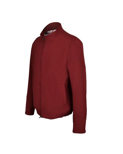DAVID WEJ Red Ashford Relaxed Zip Through Jacket for men