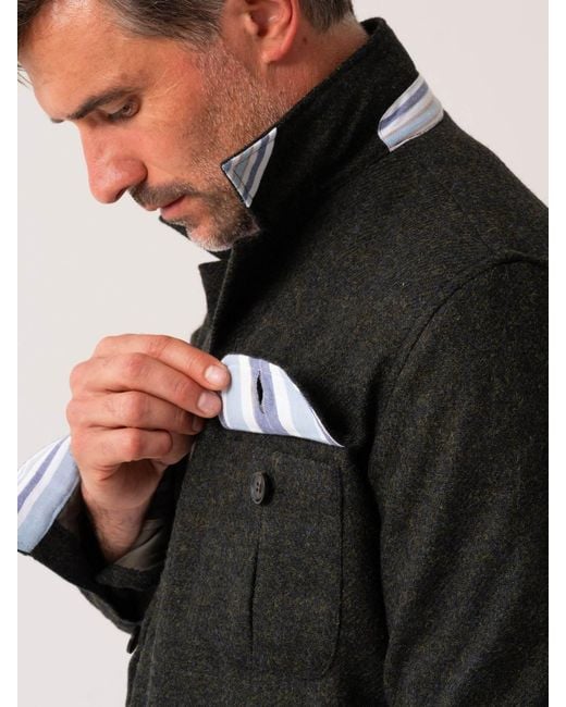 Koy Clothing Black Wool Safari Jacket for men