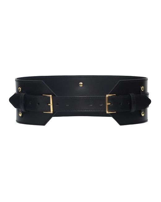 Haute Cuir Black Luxor Wide Leather Belt
