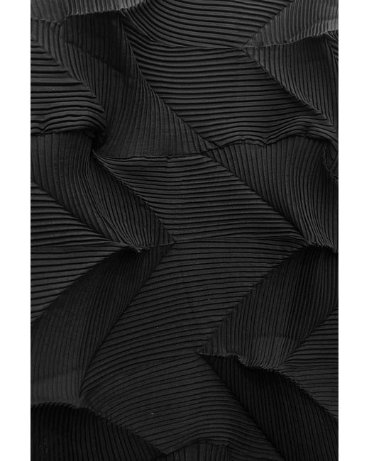 Wild Cosmos Black Amara Prismatic Pleats Dress