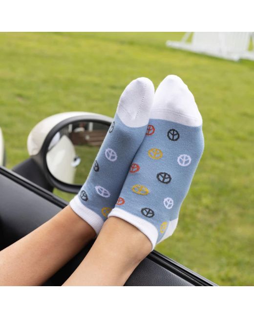 Peper Harow - Made in England Blue Peace Trainer Socks –