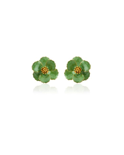 Milou Jewelry Green Light Petite Flower Earrings