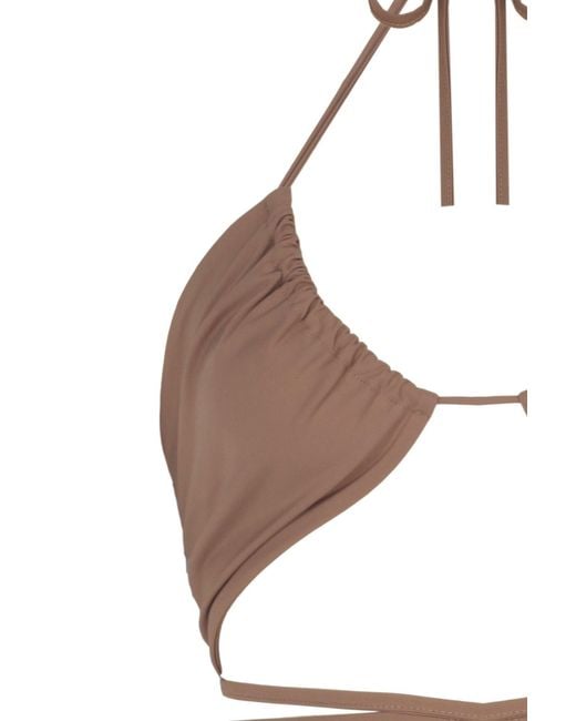 No'design Multicolor Neutrals Lace-Up Detail Bustier