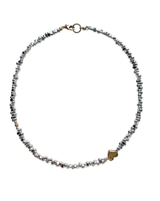 Larsuu Metallic Heart Orbit Hematite Necklace