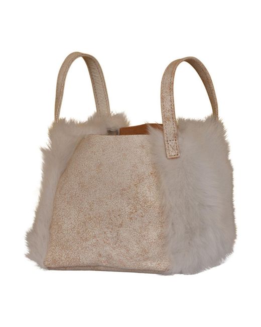 Owen Barry Gray Sheepskin Toscana Grab Bag Ivory Hawes