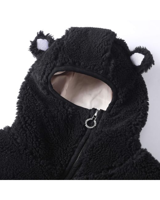 VERYRARE Black Bear//battle Vroyale Sherpa Hoodie for men