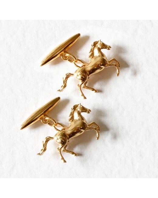 Lee Renee Metallic Horse Cufflinks for men