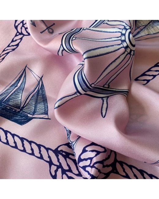 Ralufineart Silk Neckerchief Nautical Chic Pink