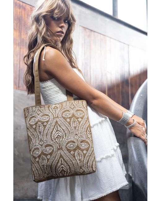 Jodi Lee Natural Neutrals All That Jazz Shopping Bag Taupe