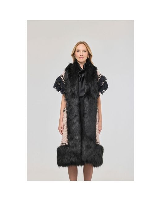 The Extreme Collection Black Faux Fur Waistcoat Edward