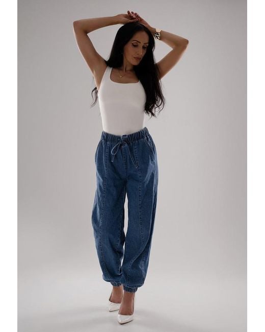 I AM DENIM Blue Featherflex Baggy Jeans