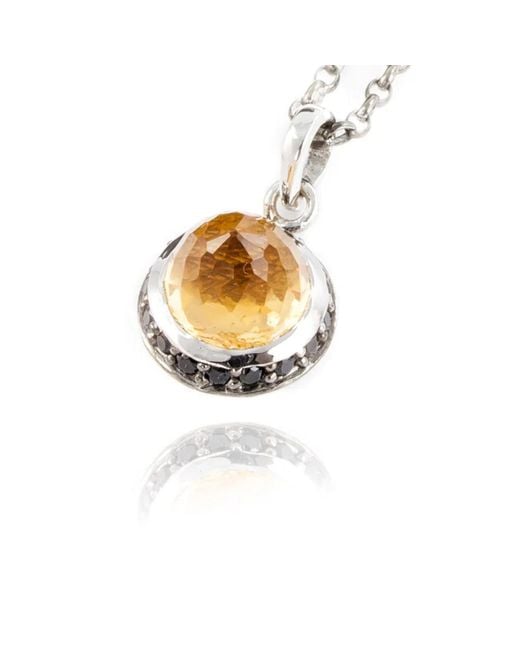The Jewellery Store London Metallic Istanbul Soul Citrine And Spinel Pendant Necklace