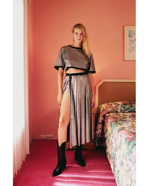Pcfg Gray Sequin Skirt