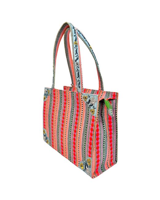 Simitri Red Kinara Tote Bag
