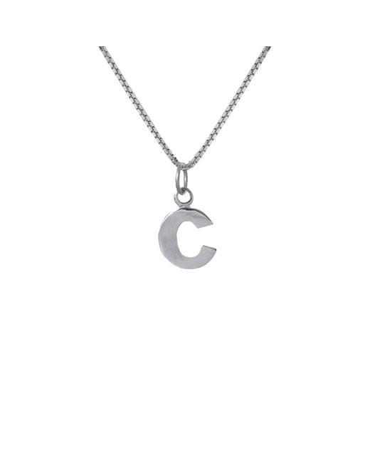 Edge Only Metallic Letter Pendant "C" Initial Necklace Sterling for men