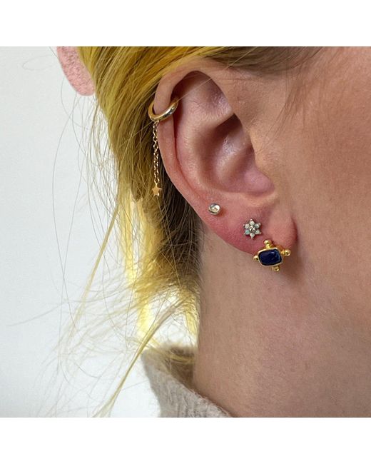 Mirabelle Blue Beatriz Lapis Lazuli Cabochon Stud Earrings