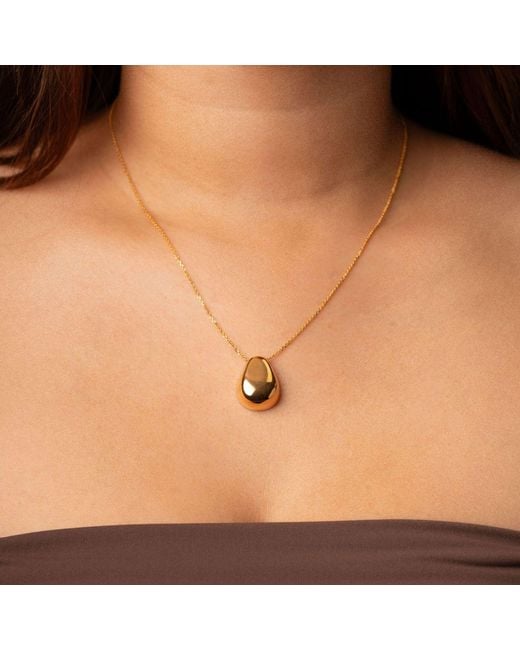 Belinda Jewelz Metallic Pebble Pendant Necklace