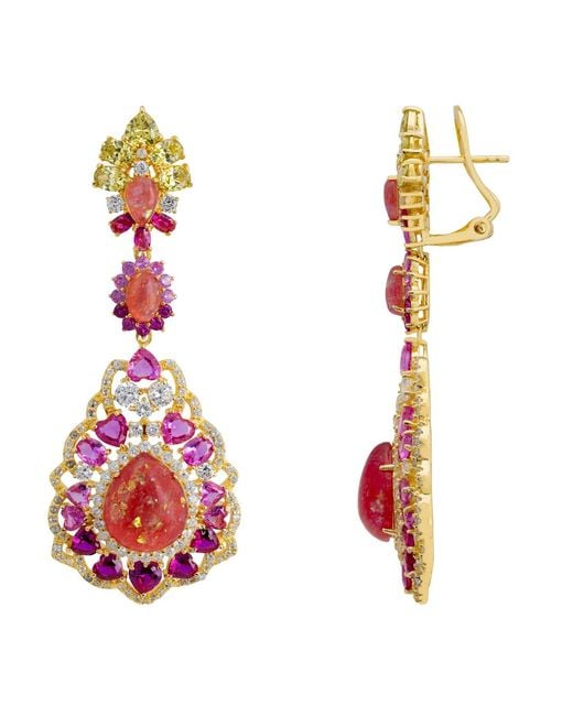 Latelita London Red Mariana Opal Drop Earrings