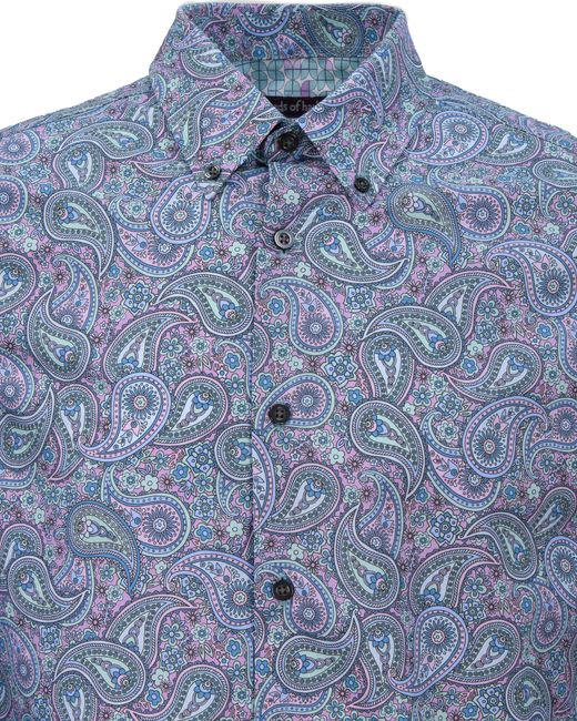 Lords of Harlech Blue Morris Trippy Paisley Shirt for men