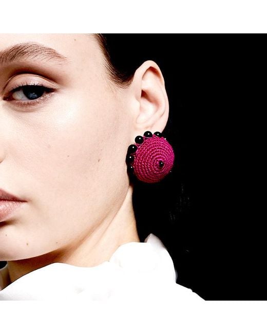 PINAR OZEVLAT Purple Dome Studs