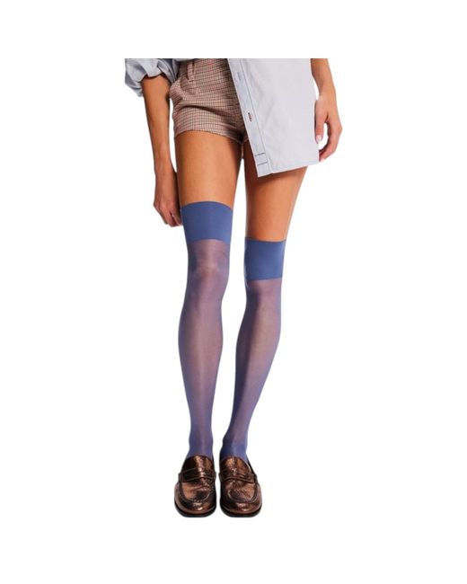 HIGH HEEL JUNGLE by KATHRYN EISMAN Purple Lucy Sheer Thigh Socks