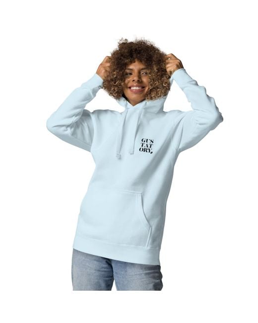 Anchor and Crew Blue Sky Gustatory Berlin Coffee Scene Cotton Blend Embroidered Hoodie for men