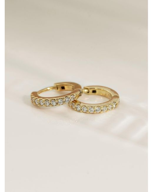 Diamonbliss Metallic Huggies Earrings With Swarovski, Half Carat, Plated