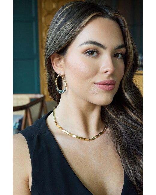 Adriana Pappas Designs Metallic Golden Tablet Necklace