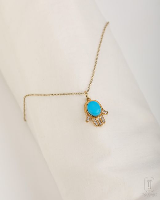 The Jewelz Blue Hamsa Charm Pendant