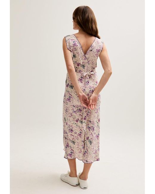 Lily and Lionel Multicolor Neutrals Zola Bias Cut Wonderland Print Midi Dress