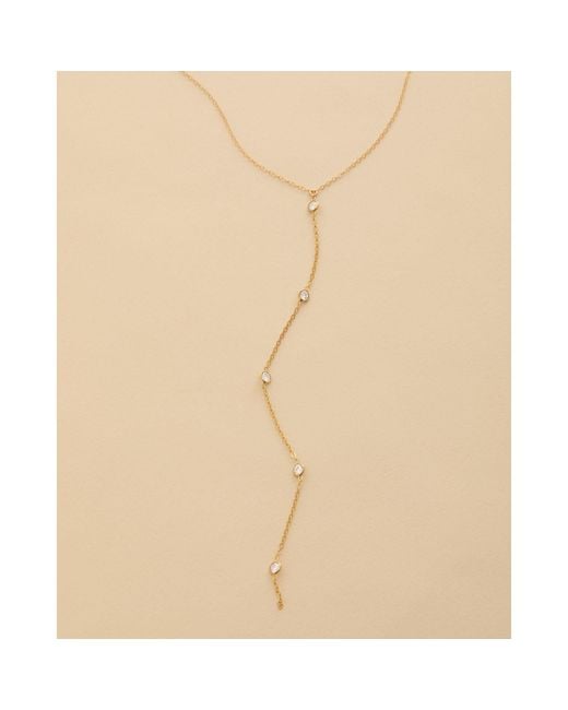 SET & STONES White Faye Lariat Necklace