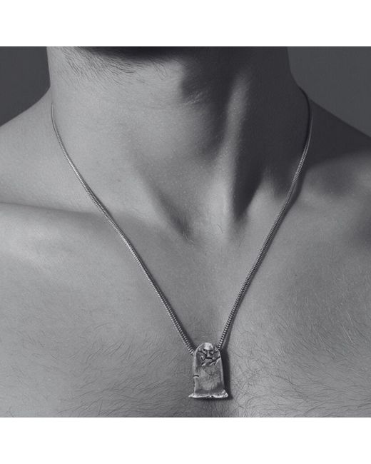 Tg-Jewellery by Tamara Gervasio Metallic Skeleton Grave Snake Chain Necklace Sterling for men