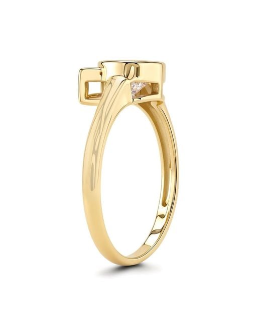 Kylie Harper Metallic Bezel-Set Diamond Cz Kitty Cat Ring
