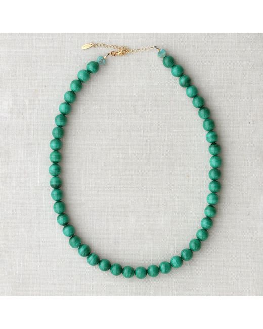 Kris Nations Green Malachite Baller Gemstone Beaded Necklace