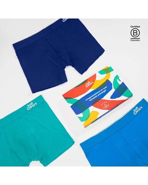 JustWears Blue Super Soft Boxer Briefs for men