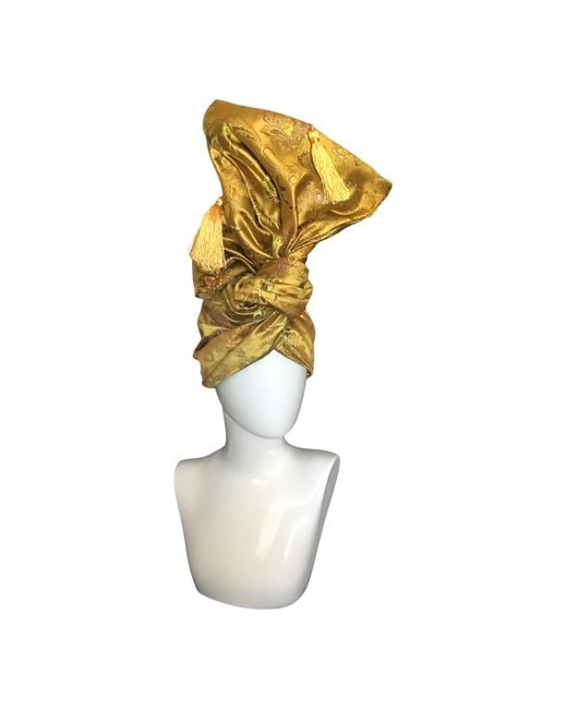 Romer Millinery Yellow Twisturban Turban