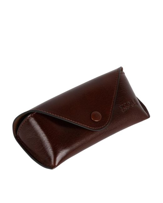 Time Resistance Brown Leather Glasses Case for men