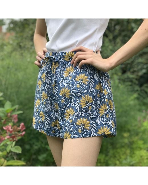 Lime Tree Design Blue Jaipur Sleep Shorts