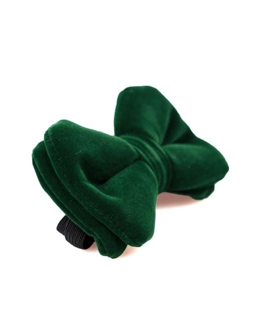 DAVID WEJ Green Velvet Pretied Bow Tie – for men