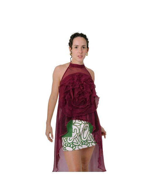 San Malo Red Carolina Chiffon Top