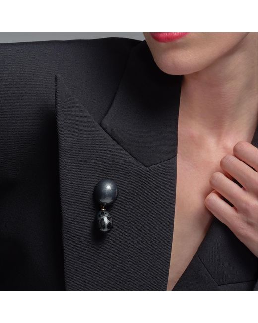 Saule Label Black Calista Brooch